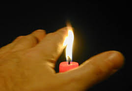 Finger Held To Flame